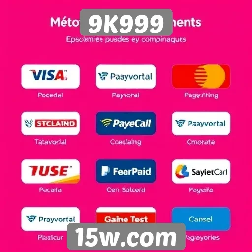 Métodos de pagamento disponíveis no 9K999
